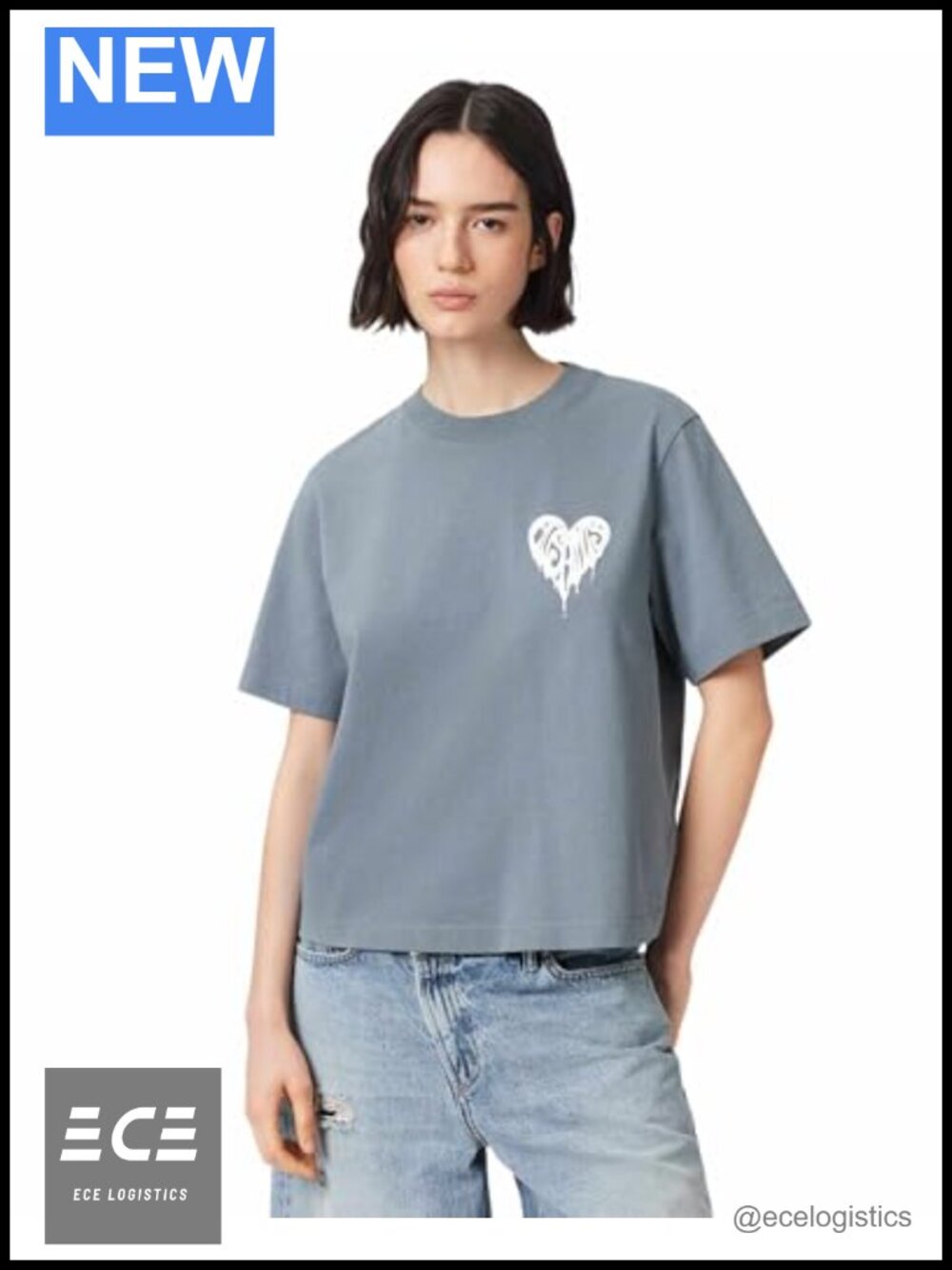AllSaints Trip Lisa Tee 100% Cotton Short Sleeve Crew Neck T-Shirt
